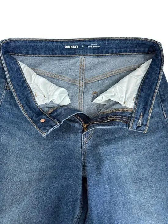 Old Navy High Rise Wow Wide Leg Jeans Light Wash Stretch Casual Size 2 - Picture 5 of 11